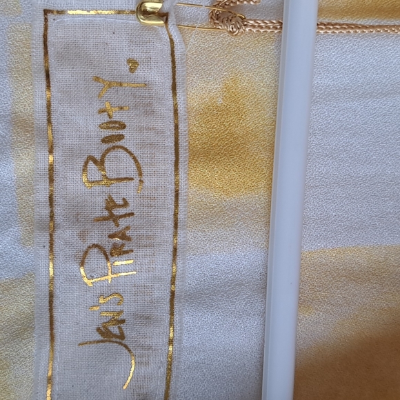 Jen's Pirate Booty Ocean Front Kapalua Short Sleeve Gold Check Shirt SZ M - Picture 4 of 13